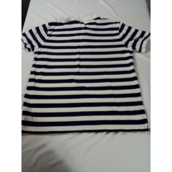 Men's Chaps Blue And White Striped Polo Shirts Size XL Short Sleeve - Picture 10 of 11